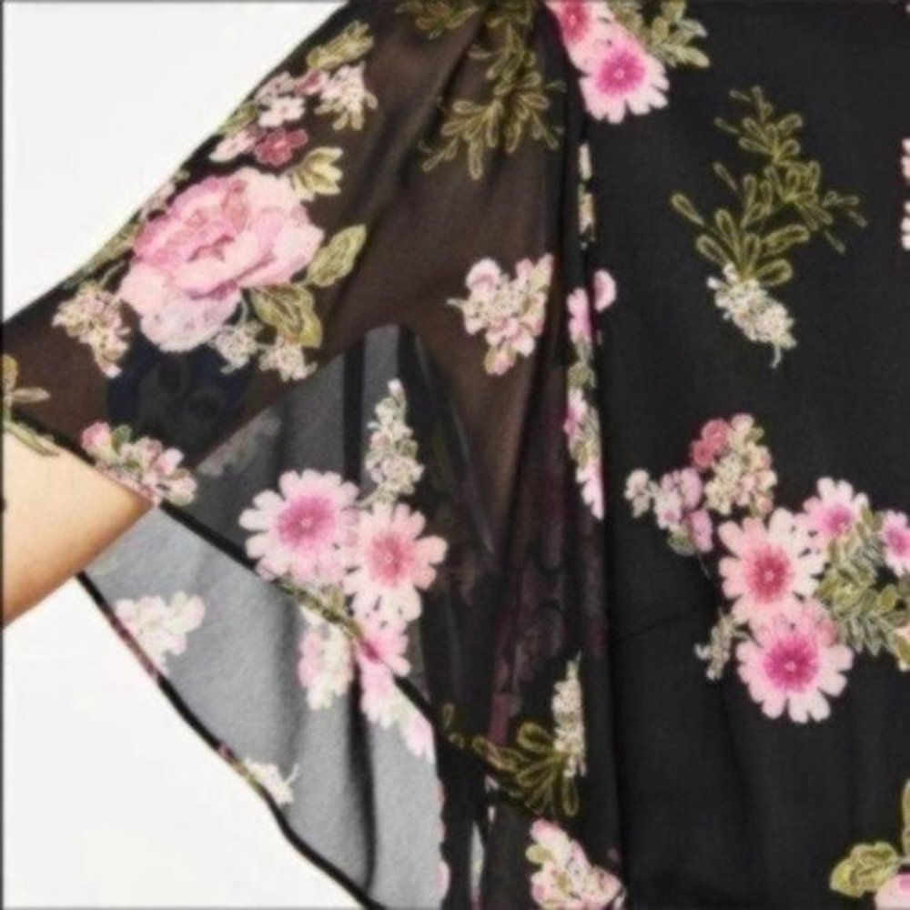 Zara Floral Ruffle Chiffon Mini Dress Small - Picture 7 of 10
